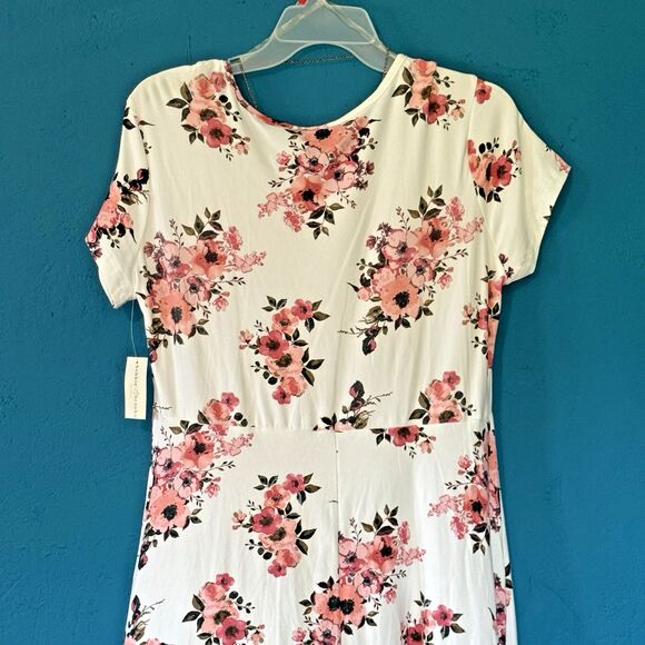 Bobbie Brooks Women’s Summer Dress Knee Length Soft Pink Floral Boho Size Medium - Picture 8 of 9